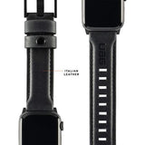 Bracelete Urban Armor Gear Apple Watch 42-44mm Couro Inox Preto