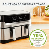 Air Fryer Moulinex Dual 5.2L + 3.1L EZ905D20 - Preto / Cinzento