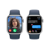 Apple Watch Series 9 GPS 41mm - Alumínio Prateado | Bracelete Desportiva Azul trovoada - M/L