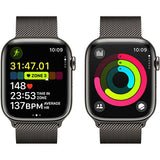 Apple Watch Series 9 GPS 45mm - Cellular - Aço Inoxidável Grafite | Bracelete Milanese Loop Grafite