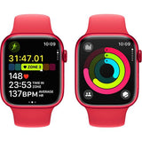 Apple Watch Series 9 GPS 45mm - Alumínio (Product) Red | Bracelete Desportiva (Product) Red - M/L
