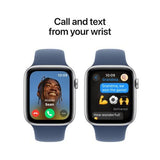 Apple Watch SE 2024 GPS 44mm - Alumínio Prateado | Bracelete Desportiva Azul denim - S/M