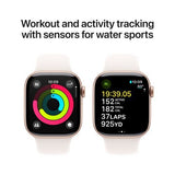 Apple Watch Series 10 GPS 42mm - Alumínio Rosa Dourado | Bracelete Desportiva Rosa Leve - M/L