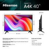 Smart TV Hisense 40 FHD 40A4K - 101cm