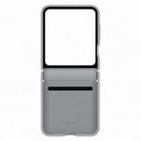Capa Samsung em Pele para Galaxy ZFlip 6 - Cinza