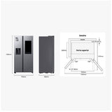 Frigorífico Americano Samsung RS90F66BETEF Hub Bespoke AI | 178,4x91,2x72,6 cm | 614 L | E | Inox