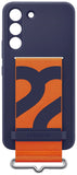 Capa Samsung Galaxy S22 Silicone com Fita - Azul Escuro/Fita Laranja