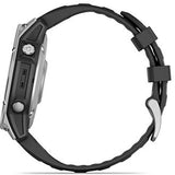 Relógio Desportivo Garmin Fenix E 47mm - Aço Inoxidável com Bracelete Preta em Silicone