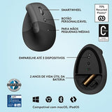 Rato Sem Fio Logitech Ergonómico Vertical Lift Right - Graphite