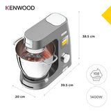 Robot de Cozinha Kenwood KWL90.124SI Titanium Chef Patissier XL - Prateado