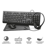 Conjunto Teclado + Rato Trust Primo 4-em-1 Home Office Set - 24260