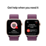 Apple Watch Series 10 GPS 42 mm | Alumínio Rosa Dourado | Bracelete Loop Desportiva Ameixa
