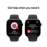 Apple Watch Series 10 GPS 46mm - Alumínio Preto brilhante | Bracelete Desportiva Preto - S/M