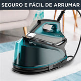 Ferro Caldeira Rowenta Compact Steam Pro DG7623F0 | 6.3B | Potência : 2200 W - Preto | Azul