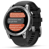 Relógio Desportivo Garmin Fenix E 47mm - Aço Inoxidável com Bracelete Preta em Silicone