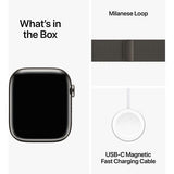 Apple Watch Series 9 GPS 45mm - Cellular - Aço Inoxidável Grafite | Bracelete Milanese Loop Grafite
