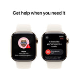 Apple Watch Series 10 GPS 42mm - Cellular - Titânio Dourado | Bracelete Desportiva Luz das Estrelas - M/L