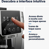 Máquina de Café Automática com Moinho DeLonghi Magnifica Start MilkECAM2200.80.SB - Prateada / Preta