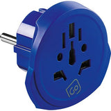 Adaptador Tomada Go Travel EU / Mundial com USB/USB-C - Branco / Azul