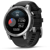Relógio Desportivo Garmin Fenix E 47mm - Aço Inoxidável com Bracelete Preta em Silicone