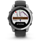 Relógio Desportivo Garmin Fenix E 47mm - Aço Inoxidável com Bracelete Preta em Silicone