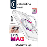 Capa Cellular Line Spin Mag para Samsung Galaxy S25 - Transparente