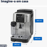 Máquina de Café Automática com Moinho DeLonghi Magnifica Start MilkECAM2200.80.SB - Prateada / Preta