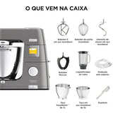 Robot de Cozinha Kenwood KWL90.124SI Titanium Chef Patissier XL - Prateado