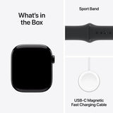 Apple Watch Series 10 GPS 42mm - Alumínio Preto Brilhante | Bracelete Desportiva Preta - S/M