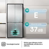 Frigorífico Americano Hisense Rq5P470Seie | 178,5X79,4X69,8 Cm | 483 L | E | Look Inox - Outlet - Grade B