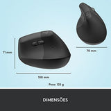Rato Sem Fio Logitech Ergonómico Vertical Lift Right - Graphite