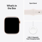 Apple Watch Series 10 GPS 42mm - Alumínio Rosa Dourado | Bracelete Desportiva Rosa Leve - M/L