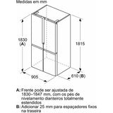 Frigorífico Americano Siemens KF96NAXEA | 183x90,5x73,1 cm | 605 L | E | Aço Preto Escovado