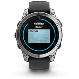 Relógio Desportivo Garmin Fenix E 47mm - Aço Inoxidável com Bracelete Preta em Silicone
