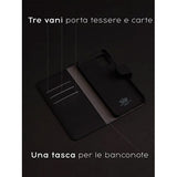 Capa Destacável Puro Wallet em Pele para iPhone 12 / 12 Pro - Preta