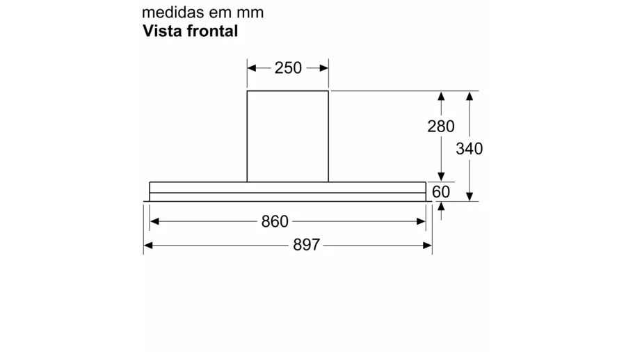 Exaustor De Parede Bosch DBB97AM60 Design Integrado Preto 90Cm B