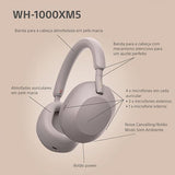 Auscultadores Noise Cancelling Bluetooth Sony WH-1000XM5P - Rosa Fumé