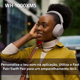 Auscultadores Noise Cancelling Bluetooth Sony WH-1000XM5P - Rosa Fumé