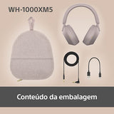 Auscultadores Noise Cancelling Bluetooth Sony WH-1000XM5P - Rosa Fumé