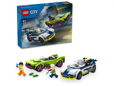 Jogo de Construção LEGO City - 60415 Perseguição de Carro da Polícia a Muscle Car