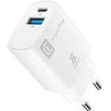 Carregador USB+USB-C Cellular Line 25W - Branco