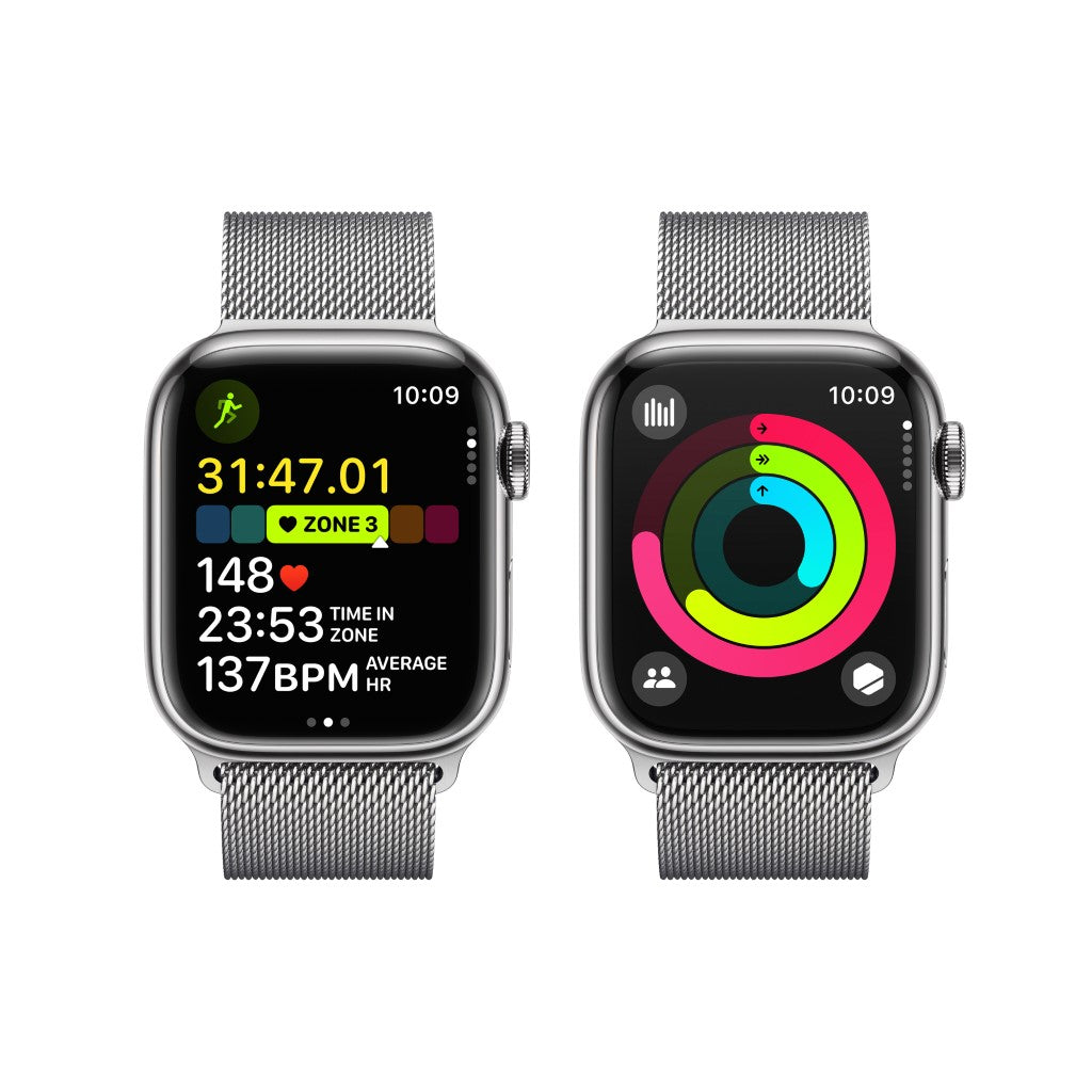 Apple Watch Series 9 GPS + Cellular 41mm Aço Inoxidável Prateado Loop Milanesa Prateado - Smartwatch