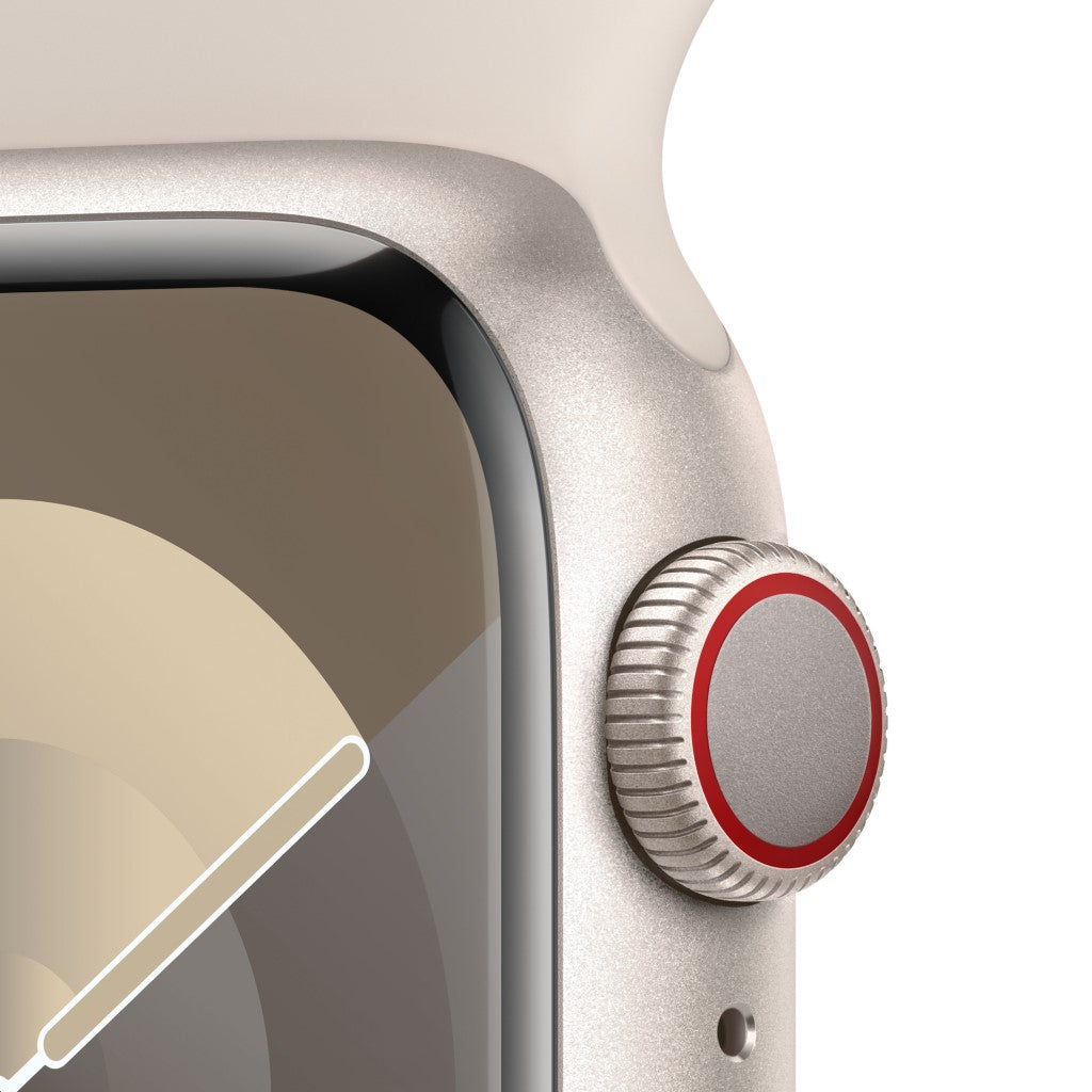 Compre o artigo Apple Watch SE GPS + Cellular, Caixa em alumínio meia‑noite  de 44 mm com Bracelete desportiva luz das estrelas - S/M - Apple (PT)