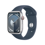 Apple Watch Series 9 GPS + Cellular 45mm Prateado Sport Band Azul Trovoada M/L - Smartwatch