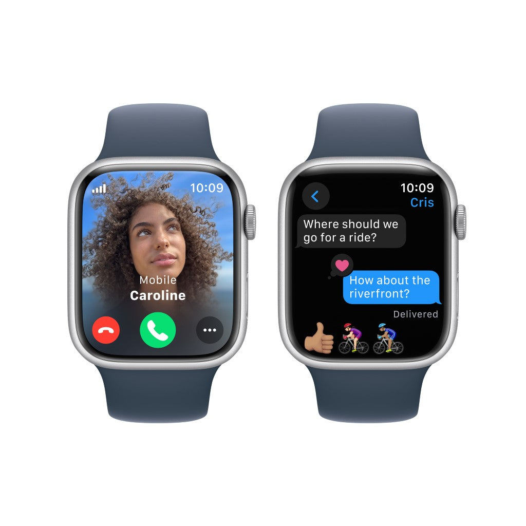 Apple Watch Series 9 GPS + Cellular 45mm Prateado Sport Band Azul Trovoada M/L - Smartwatch