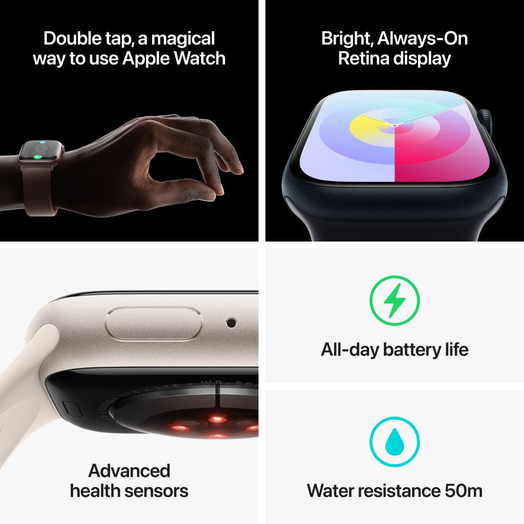 Apple Watch Series 9 GPS + Cellular 41mm Aço Inoxidável Prateado Loop Milanesa Prateado - Smartwatch