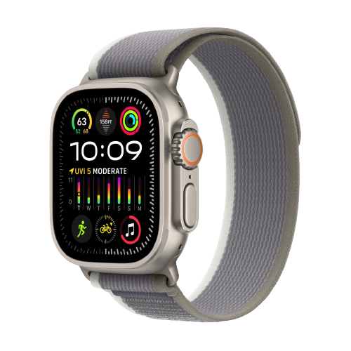 Apple Watch Ultra 2 GPS + Cellular 49mm Titânio Trail Loop Verde/Cinza S/M - Smartwatch