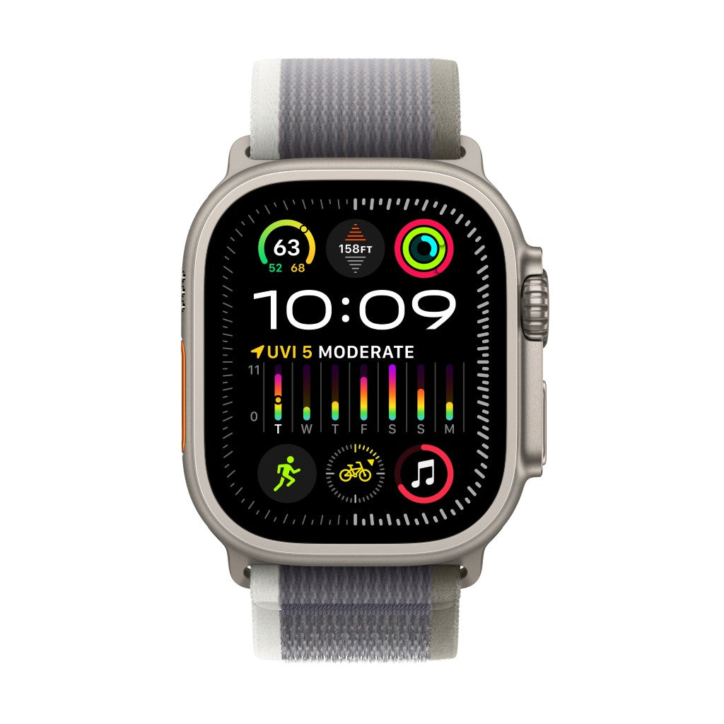 Apple Watch Ultra 2 GPS + Cellular 49mm Titânio Trail Loop Verde/Cinza S/M - Smartwatch