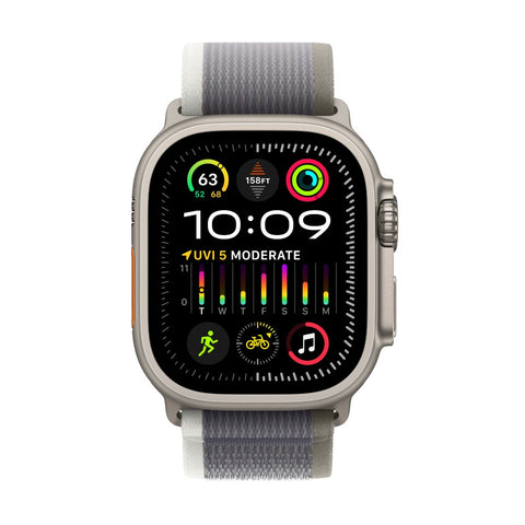 Apple Watch Ultra 2 GPS + Cellular 49mm Titânio Trail Loop Verde/Cinza S/M - Smartwatch