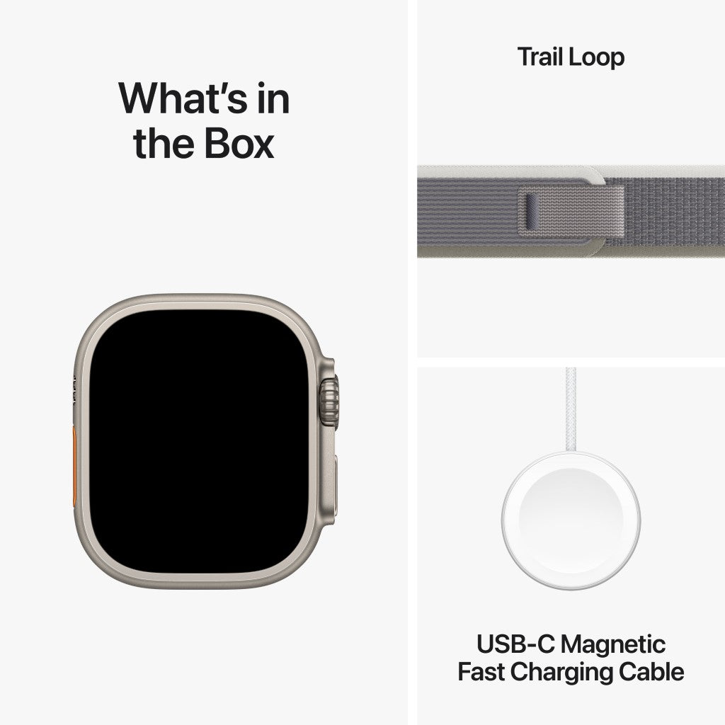 Apple Watch Ultra 2 GPS + Cellular 49mm Titânio Trail Loop Verde/Cinza S/M - Smartwatch